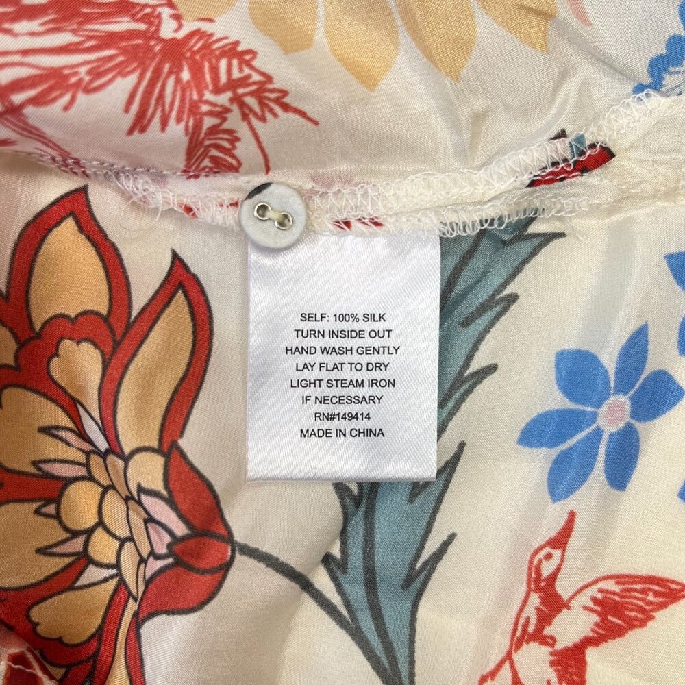 NWOT JOHNNY WAS Hanns Floral Silk Tunic Bohemia SHIRT Blouse Sz S - Picture 10 of 13